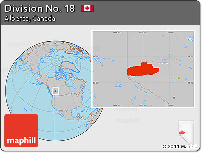 Gray Location Map of Division No. 18
