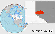 Gray Location Map of Division No. 18, highlighted country, highlighted parent region