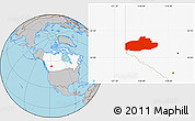 Gray Location Map of Division No. 18, highlighted country