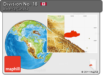 Physical Location Map of Division No. 18, highlighted parent region