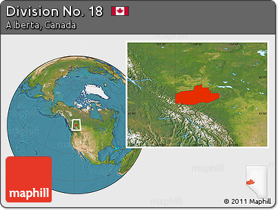 Satellite Location Map of Division No. 18
