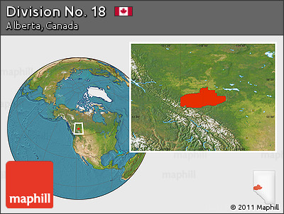 Satellite Location Map of Division No. 18
