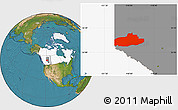 Satellite Location Map of Division No. 18, highlighted country, highlighted parent region