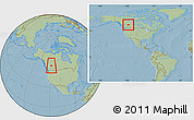Savanna Style Location Map of Division No. 18, within the entire country, hill shading