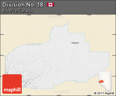 Classic Style Map of Division No. 18, single color outside