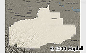 Shaded Relief Map of Division No. 18, darken