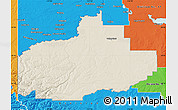 Shaded Relief Map of Division No. 18, political outside