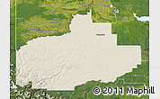 Shaded Relief Map of Division No. 18, satellite outside