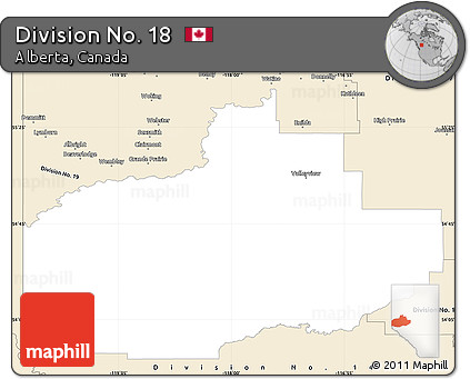 Classic Style Simple Map of Division No. 18