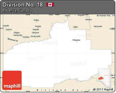 Classic Style Simple Map of Division No. 18