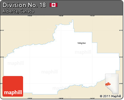 Classic Style Simple Map of Division No. 18, single color outside