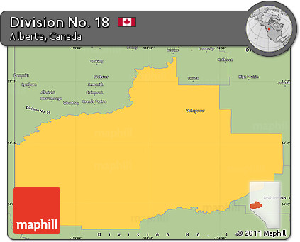 Savanna Style Simple Map of Division No. 18