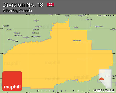 Savanna Style Simple Map of Division No. 18