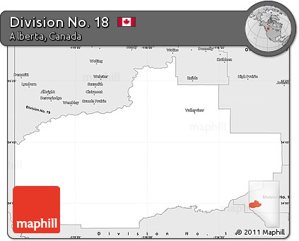Silver Style Simple Map of Division No. 18