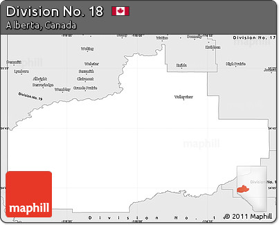 Silver Style Simple Map of Division No. 18