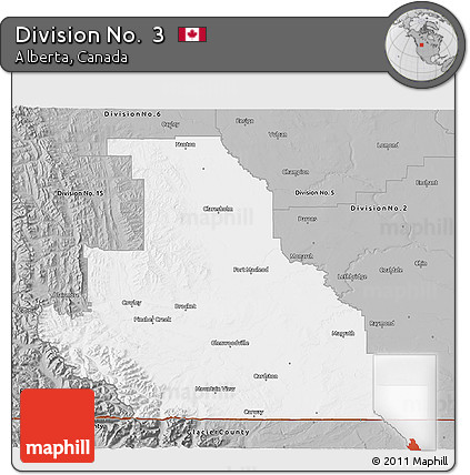 Gray 3D Map of Division No.  3