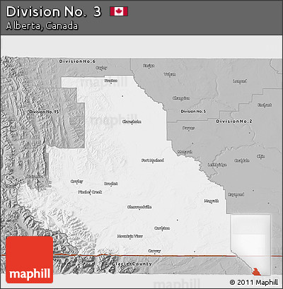 Gray 3D Map of Division No.  3