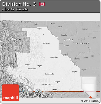 Gray 3D Map of Division No.  3