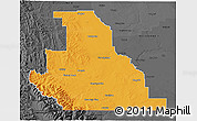 Political 3D Map of Division No.  3, darken, desaturated