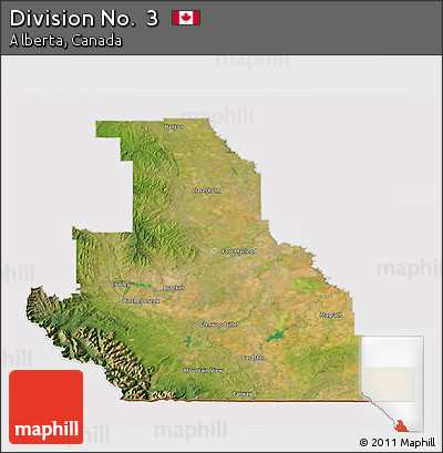 Satellite 3D Map of Division No.  3, cropped outside