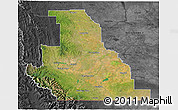 Satellite 3D Map of Division No.  3, darken, desaturated