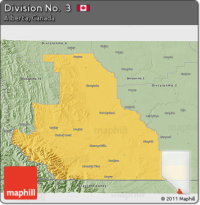 Savanna Style 3D Map of Division No.  3