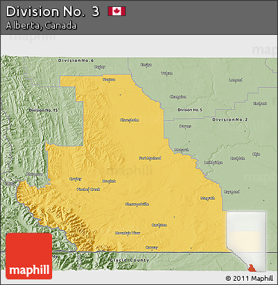 Savanna Style 3D Map of Division No.  3