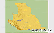 Savanna Style 3D Map of Division No.  3, single color outside