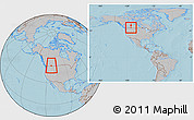 Gray Location Map of Division No.  3, within the entire country, hill shading