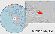 Gray Location Map of Division No.  3, hill shading