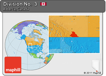 Political Location Map of Division No.  3