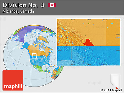 Political Location Map of Division No.  3