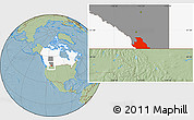 Savanna Style Location Map of Division No.  3, highlighted country, highlighted parent region, hill shading