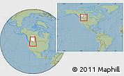 Savanna Style Location Map of Division No.  3, highlighted parent region, within the entire country, hill shading