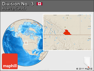 Shaded Relief Location Map of Division No.  3