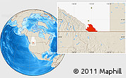 Shaded Relief Location Map of Division No.  3, highlighted parent region