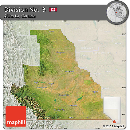 Satellite Map of Division No.  3, lighten