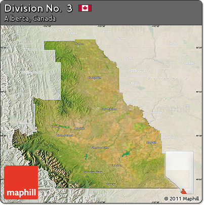 Satellite Map of Division No.  3, lighten