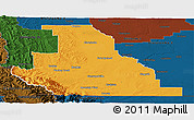 Political Panoramic Map of Division No.  3, darken