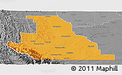 Political Panoramic Map of Division No.  3, desaturated