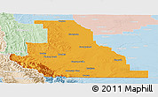 Political Panoramic Map of Division No.  3, lighten