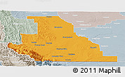 Political Panoramic Map of Division No.  3, lighten, semi-desaturated