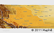 Political Panoramic Map of Division No.  3, physical outside