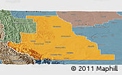 Political Panoramic Map of Division No.  3, semi-desaturated
