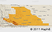 Political Panoramic Map of Division No.  3, shaded relief outside