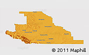 Political Panoramic Map of Division No.  3, single color outside