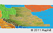 Satellite Panoramic Map of Division No.  3, political outside