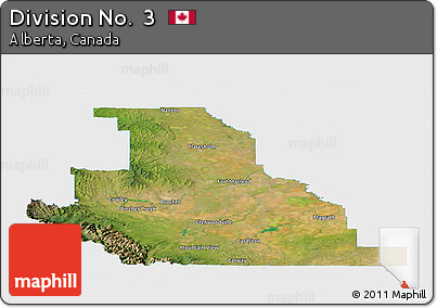 Satellite Panoramic Map of Division No.  3, single color outside