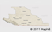 Shaded Relief Panoramic Map of Division No.  3, cropped outside