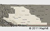 Shaded Relief Panoramic Map of Division No.  3, darken